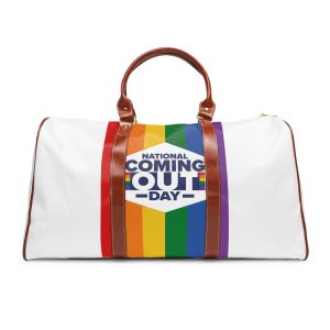 Coming Out Day Pride Month Lgbt Rainbow Flag Diversity Equality Free Love Vector Poster Waterproof Travel Bag