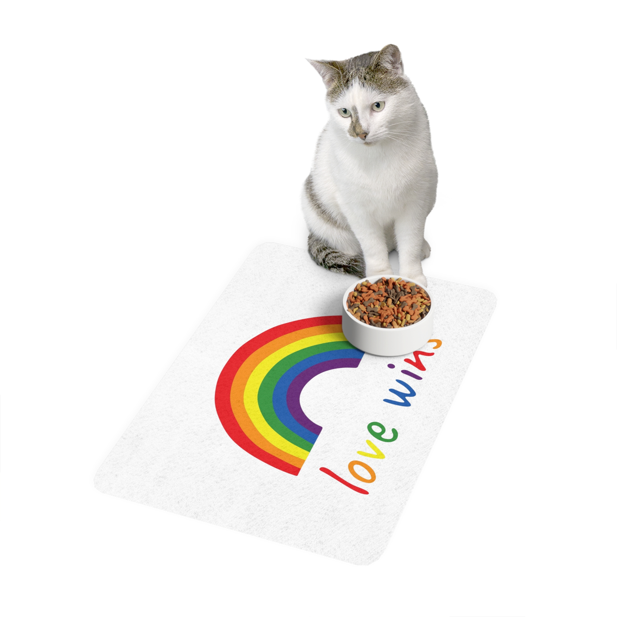 Colorful Rainbow Shape Bisexual Pride Flag Happy Pride Day Lgbtqia Community Pride Month Vector Hand Drawn Doodle Posters Stickers Logo Cards(1) Pet Food Mat 12x18 - Image 3