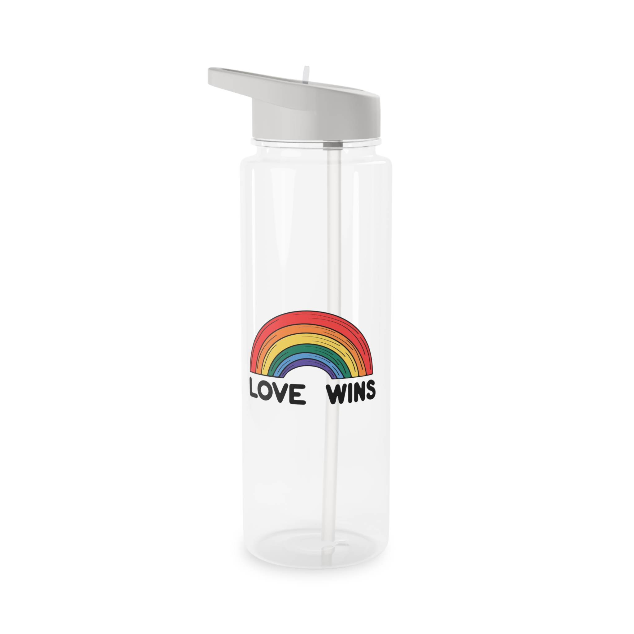 Love Wins Rainbow Pride Illustration Tritan Water Bottle - Image 5