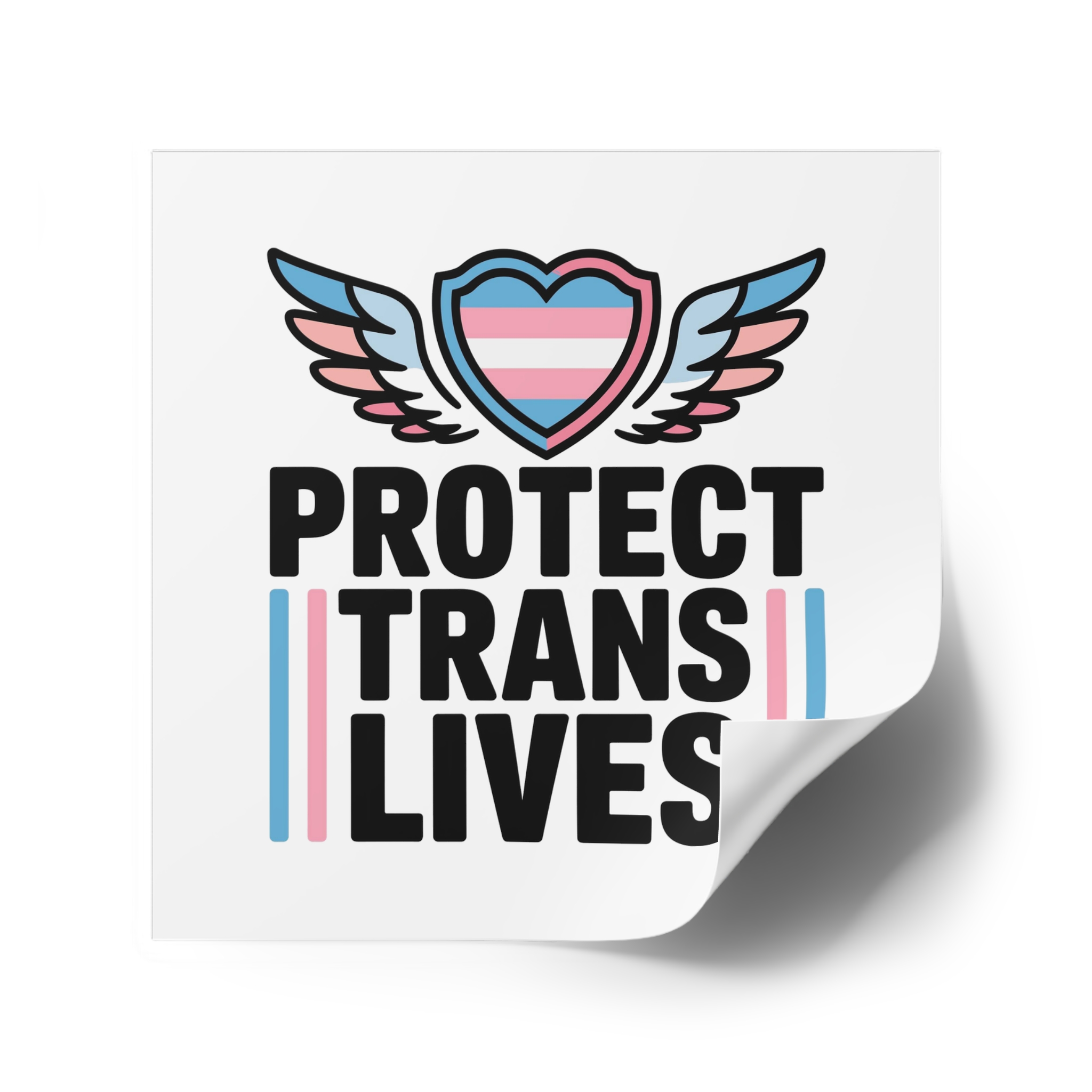 Protect Trans Lives T Shirt Design Isolated White Background 2 Laminate Stickers Square - Image 46