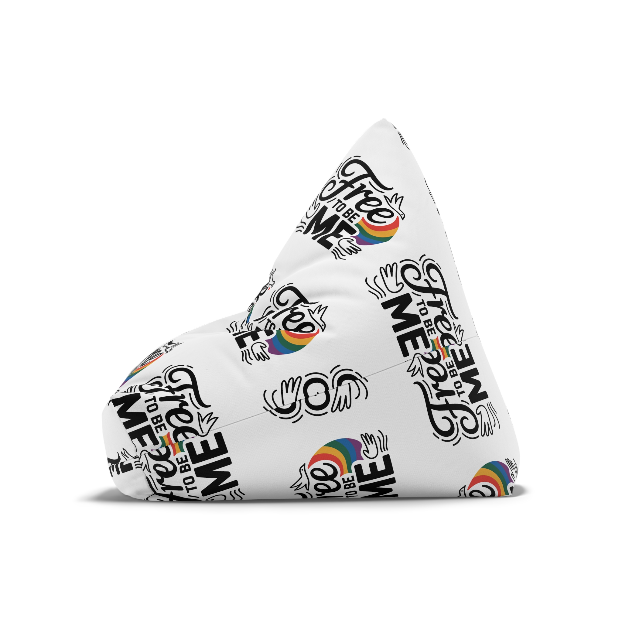 Free Be Me T Shirt Design Isolated White Background Bean Bag Chair Cover - Image 8