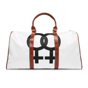 Female Gender Symbols Woman Sign Black Icons Design White Background Lgbt Pride Month Lesbian Waterproof Travel Bag