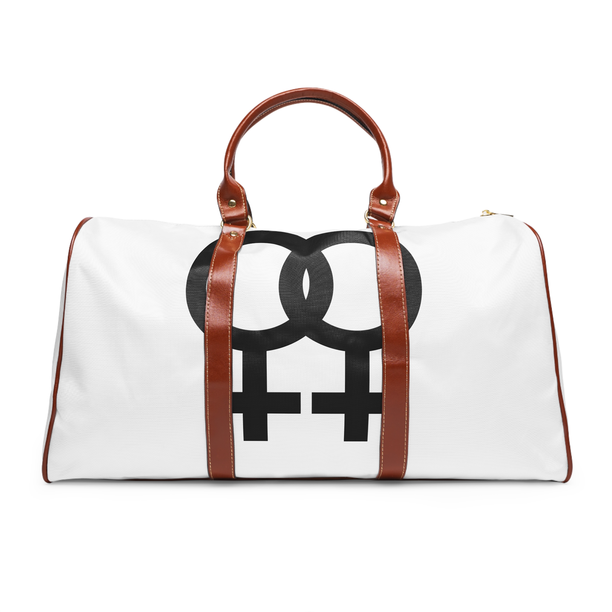 Female Gender Symbols Woman Sign Black Icons Design White Background Lgbt Pride Month Lesbian Waterproof Travel Bag