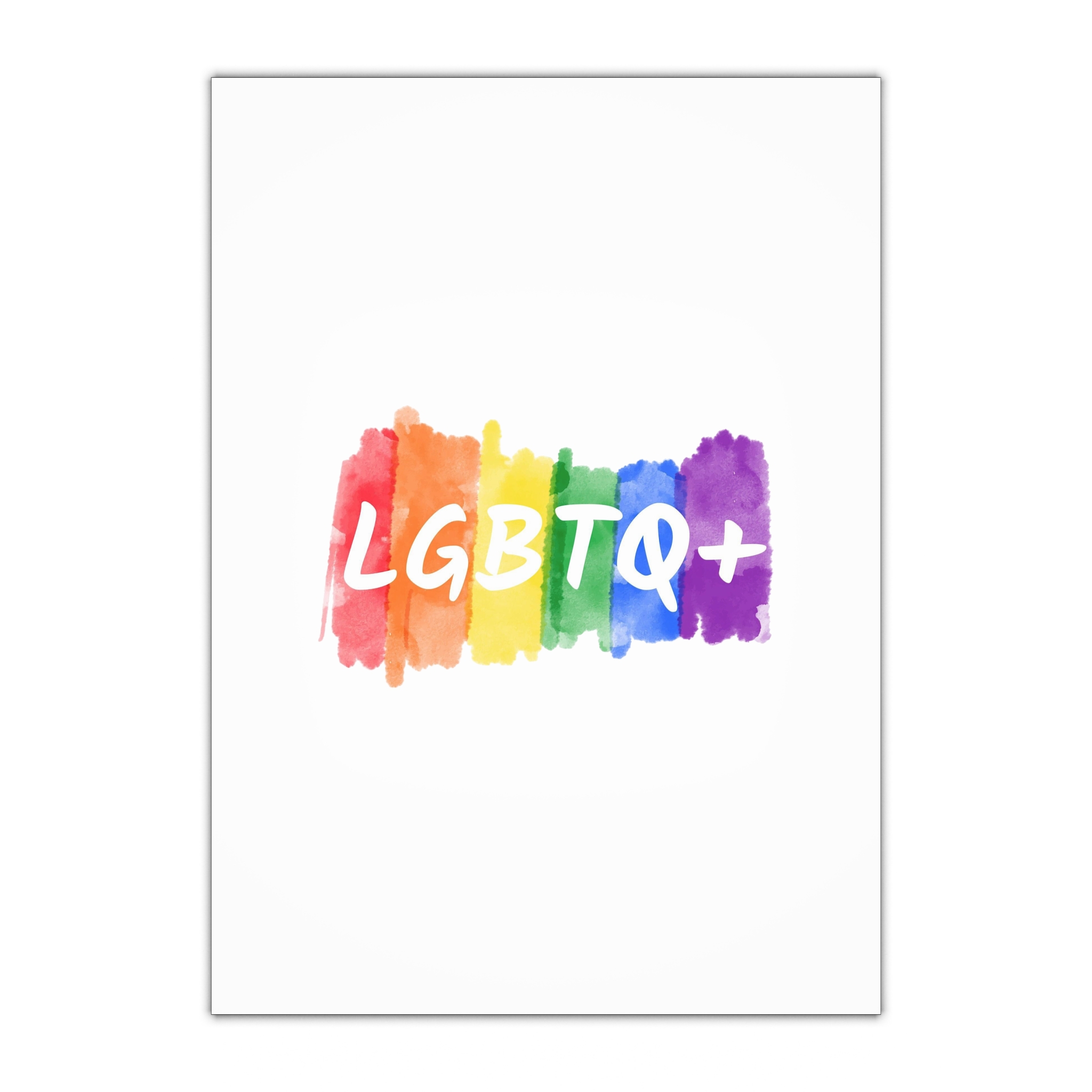 Lgbtq Logo Lettering Text Vector Rainbow Watercolor Paint Textured Colorful Stripes Gift Wrapping Paper Sheets 1pc