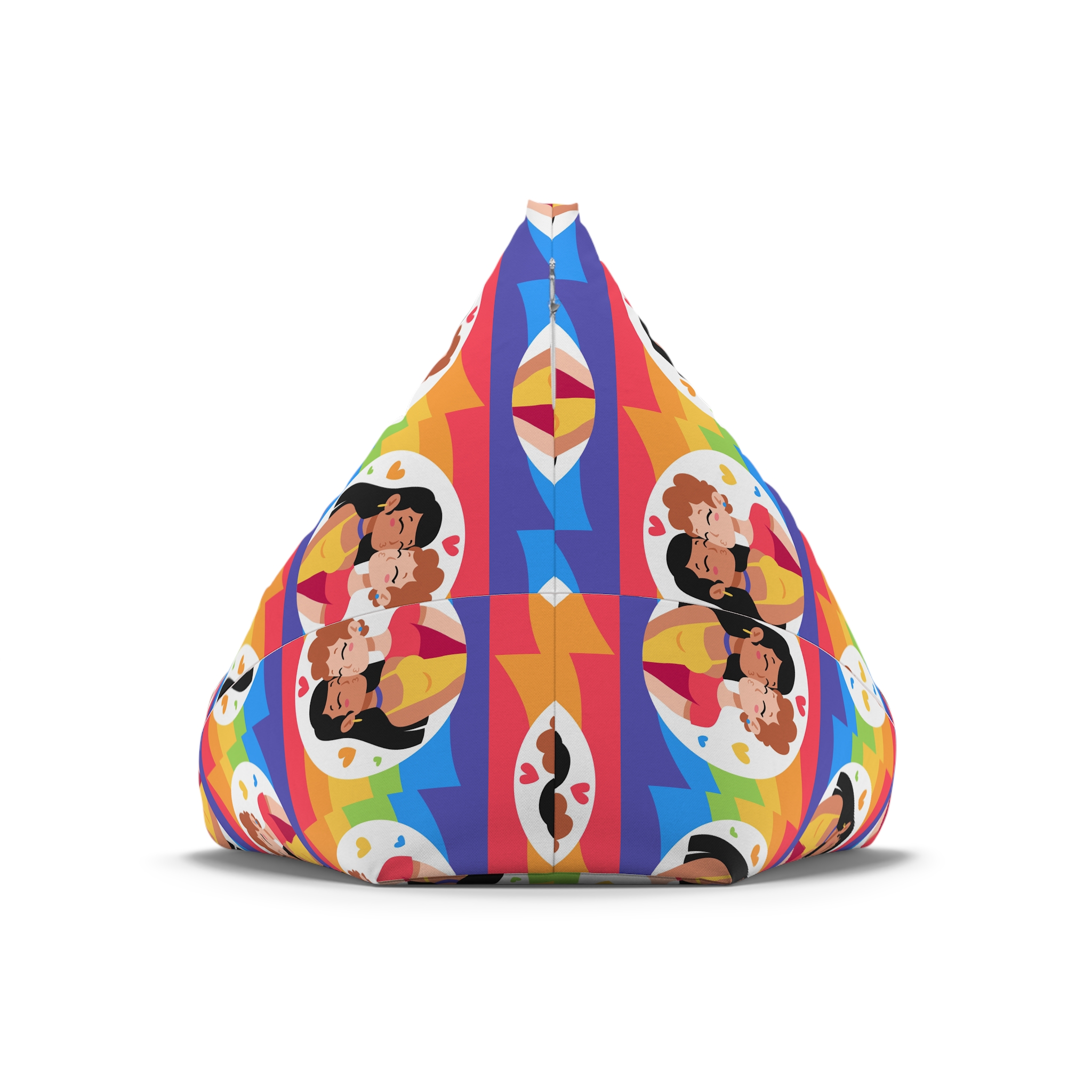 Lesbian Couple Kiss Hand Drawn Style Bean Bag Chair Cover - Image 6