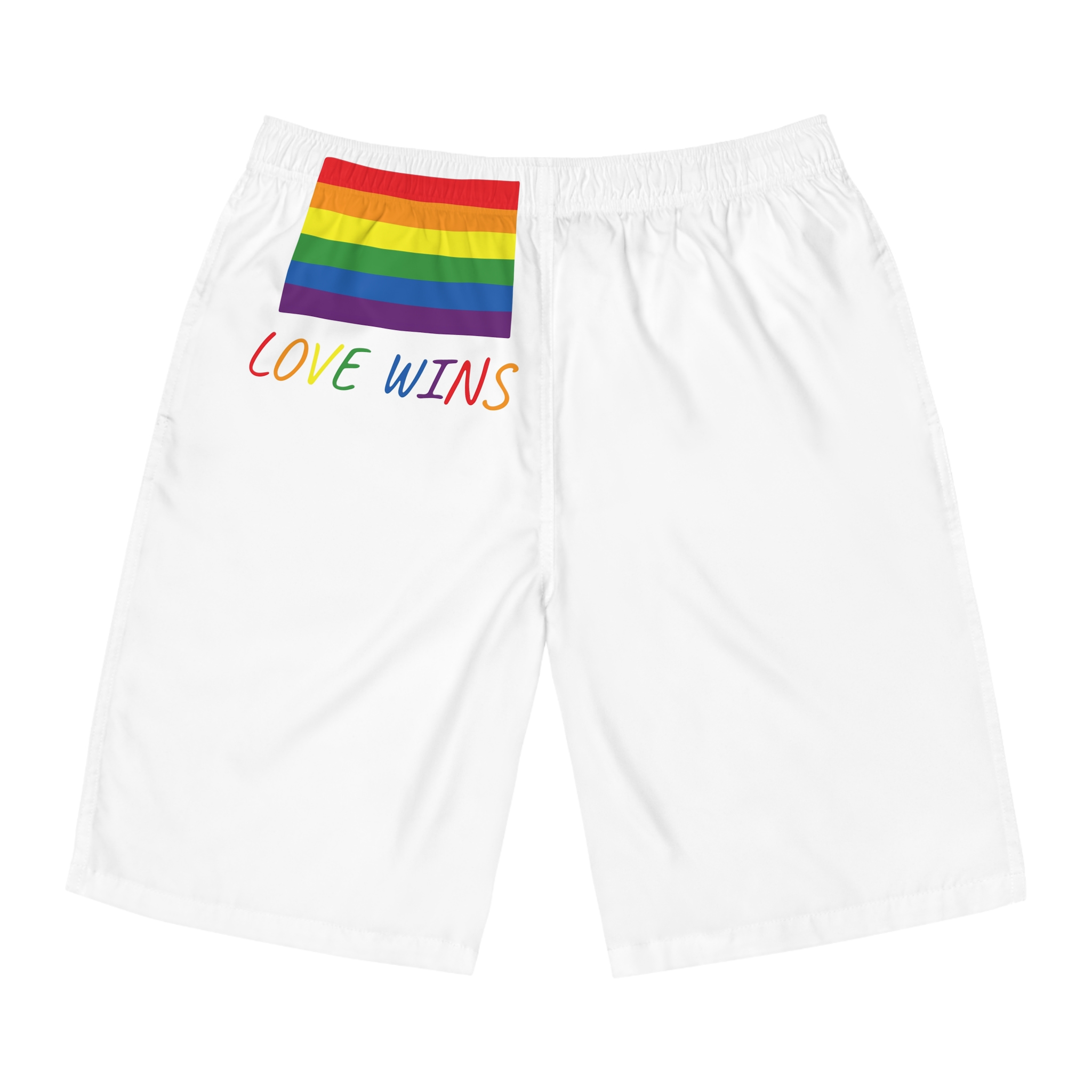 Colorful Gay Pride Flag Happy Pride Day Lgbtq Community Pride Month Vector Hand Drawn Doodle Posters Stickers Logo Cards Mens Board Shorts Aop