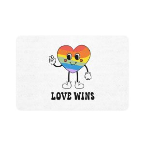 Vector Groovy Lgbtq Flag Heart Pet Food Mat 12x18