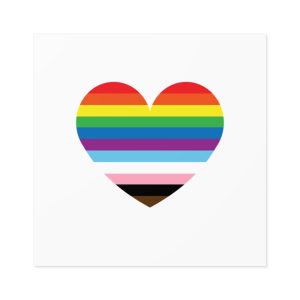 Progress Pride Flag Heart Symbol Love Inclusion1 Laminate Stickers Square