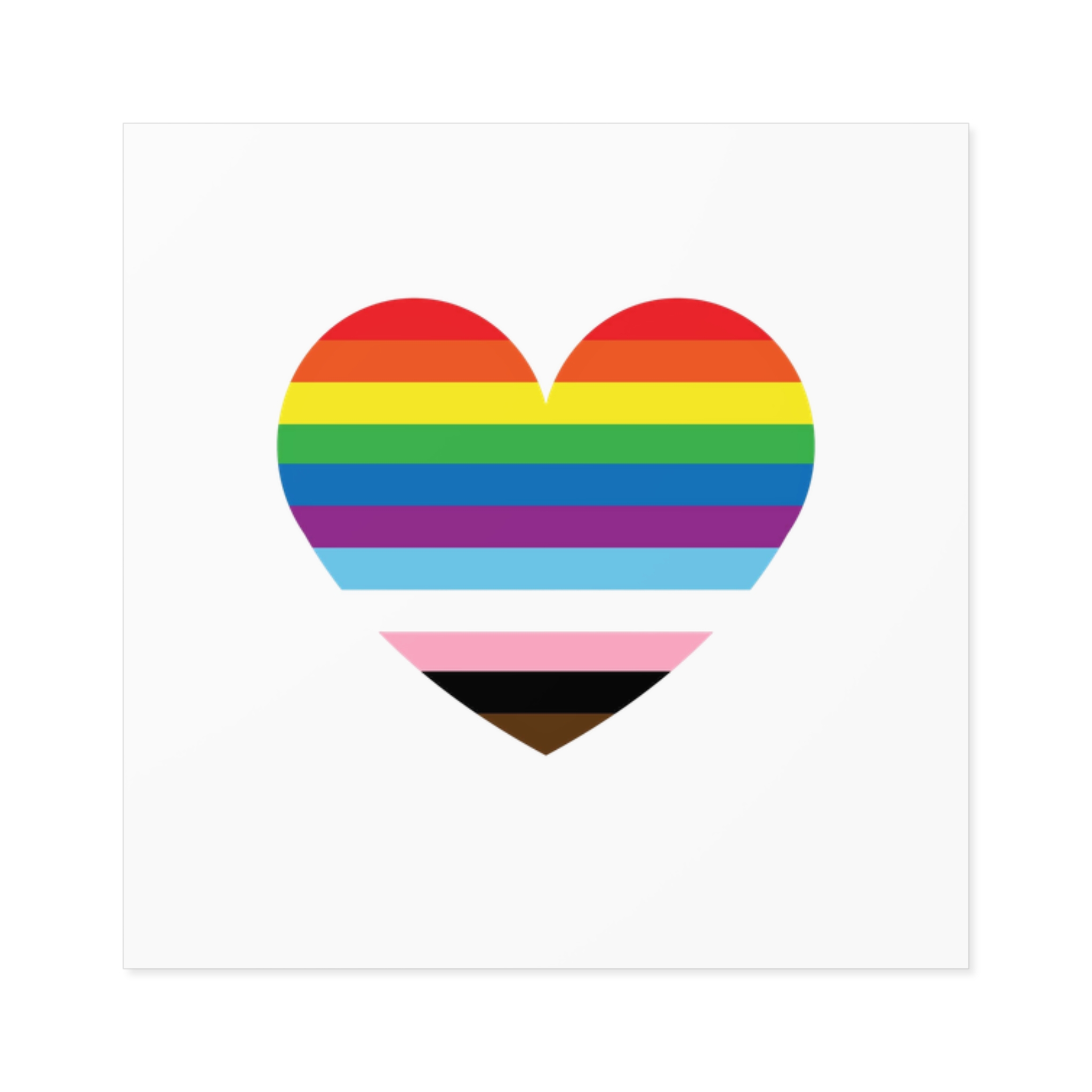 Progress Pride Flag Heart Symbol Love Inclusion Laminate Stickers Square - Image 65