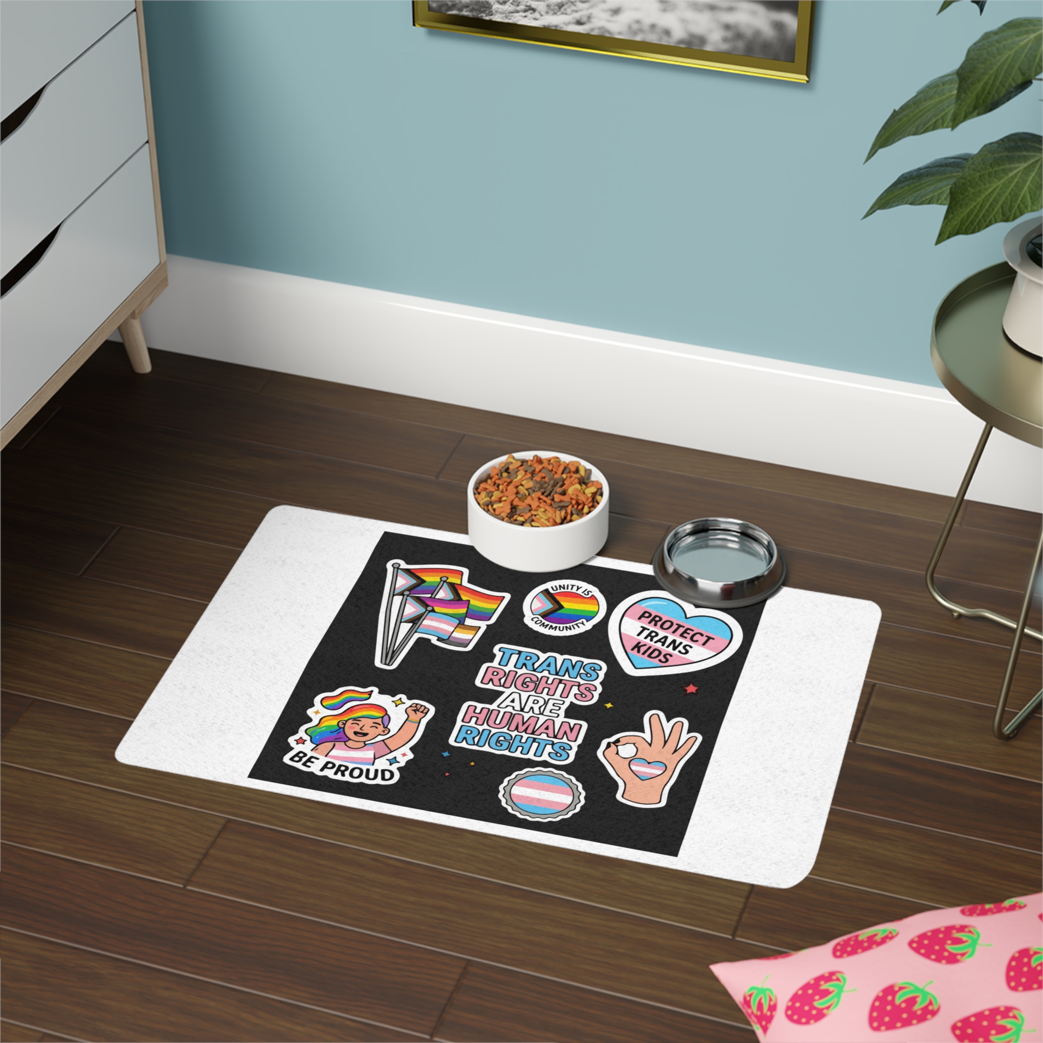 Lesbian Pride Design 33FA21 Pet Food Mat 12x18 - Image 4