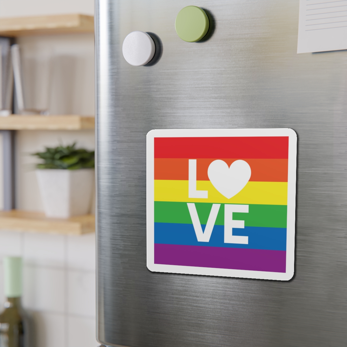 Love Lgbt Heart Squere White Die Cut Magnets - Image 12