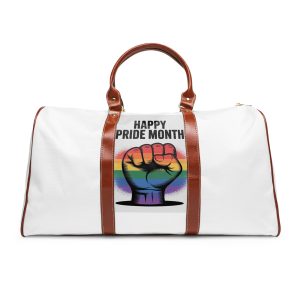 Happy Pride Month Celebration With Rainbow Fist Waterproof Travel Bag