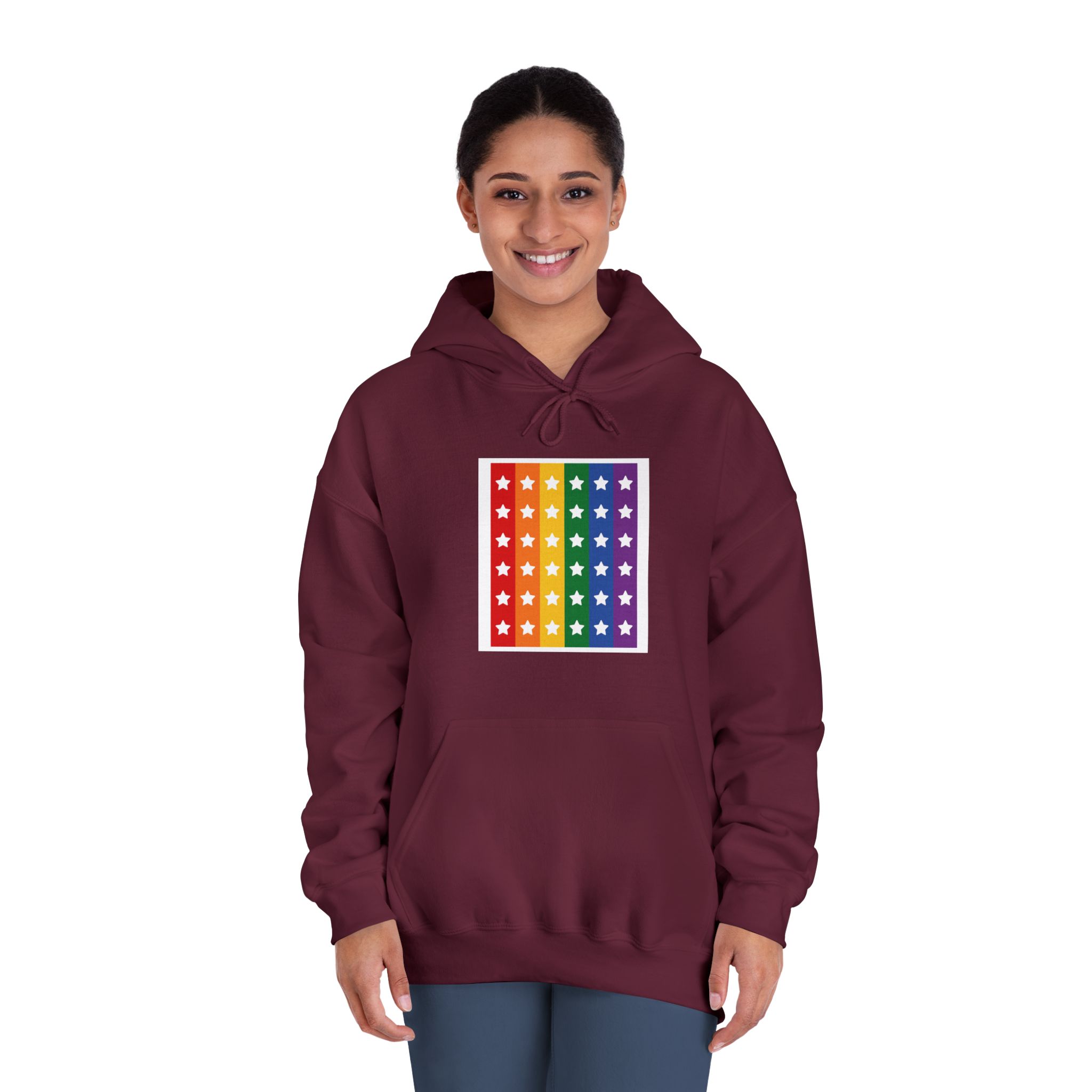 Lgbt Pride Month June Lesbian Gay Bisexual Transgender Lgbtq Flag Rainbow Vector(3) (1) Unisex Dryblend Hooded Sweatshirt - Image 20