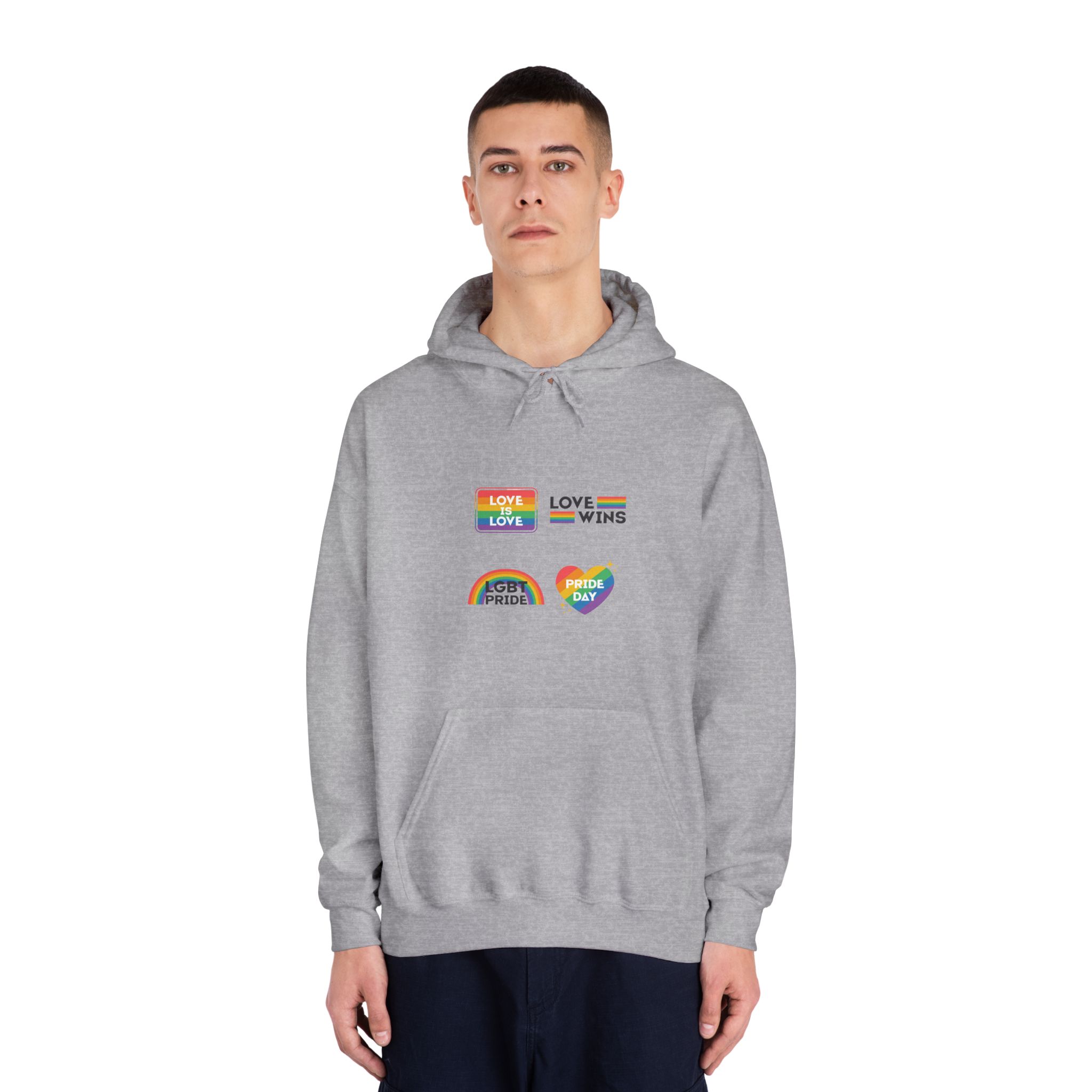Pride Day Label Collection Design Unisex Dryblend Hooded Sweatshirt - Image 15