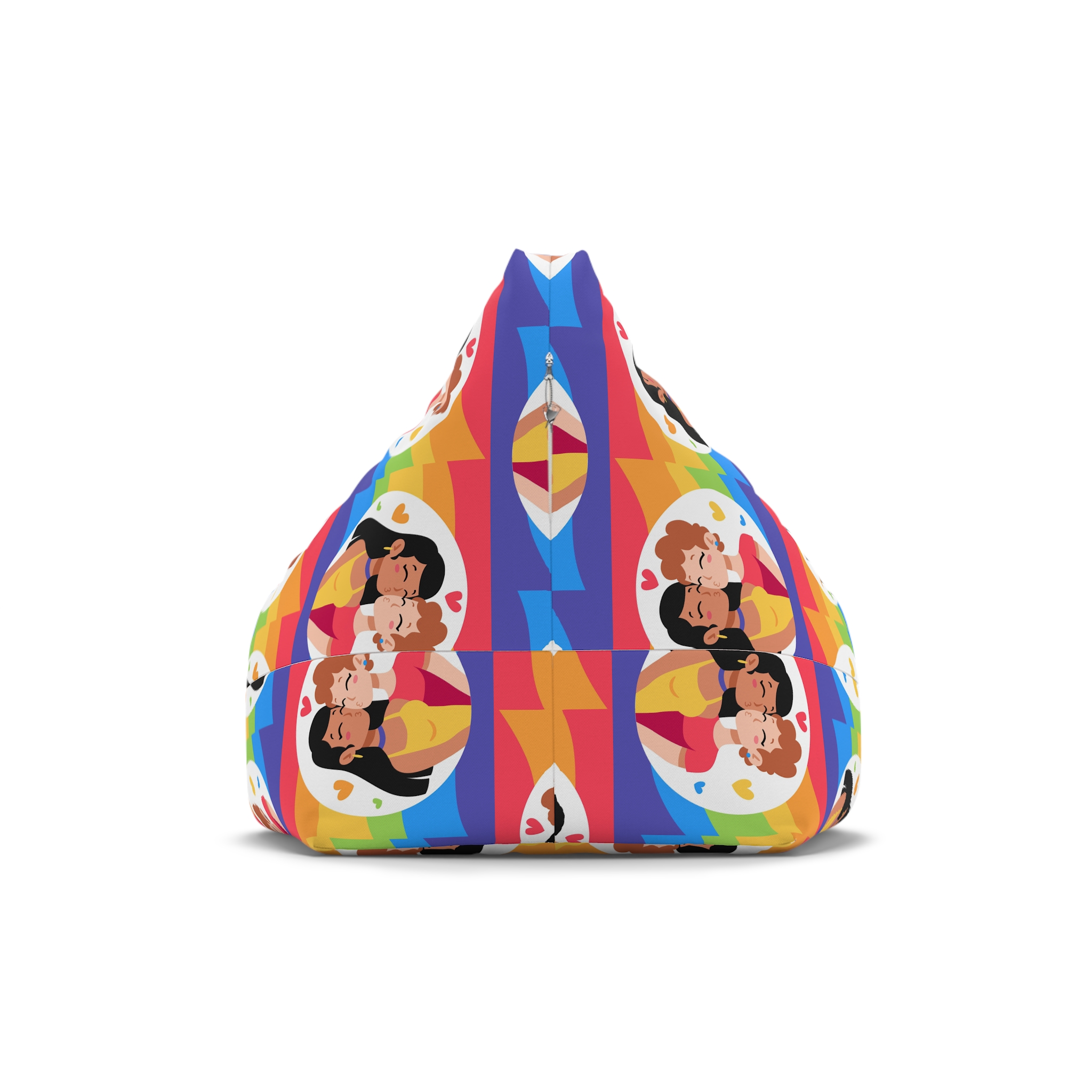 Lesbian Couple Kiss Hand Drawn Style Bean Bag Chair Cover - Image 2