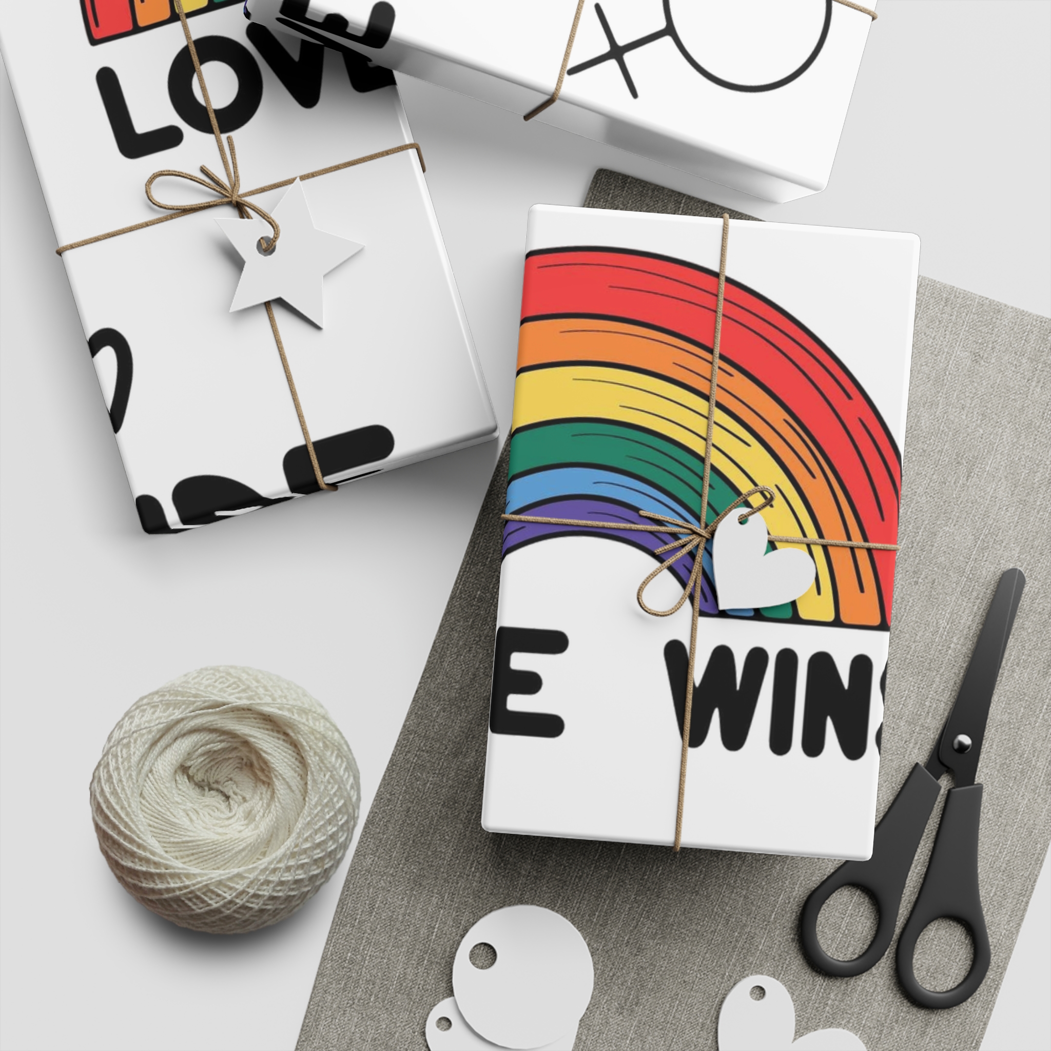 Lgbtq Pride Seamless Illustration Rainbow Hearts Love Symbols Gift Wrapping Paper Sheets 1pc - Image 5