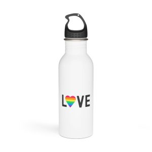 Love Lgbt Rainbow Heart Diversity Love Flag Flat Vector Illustration Stainless Steel Water Bottle