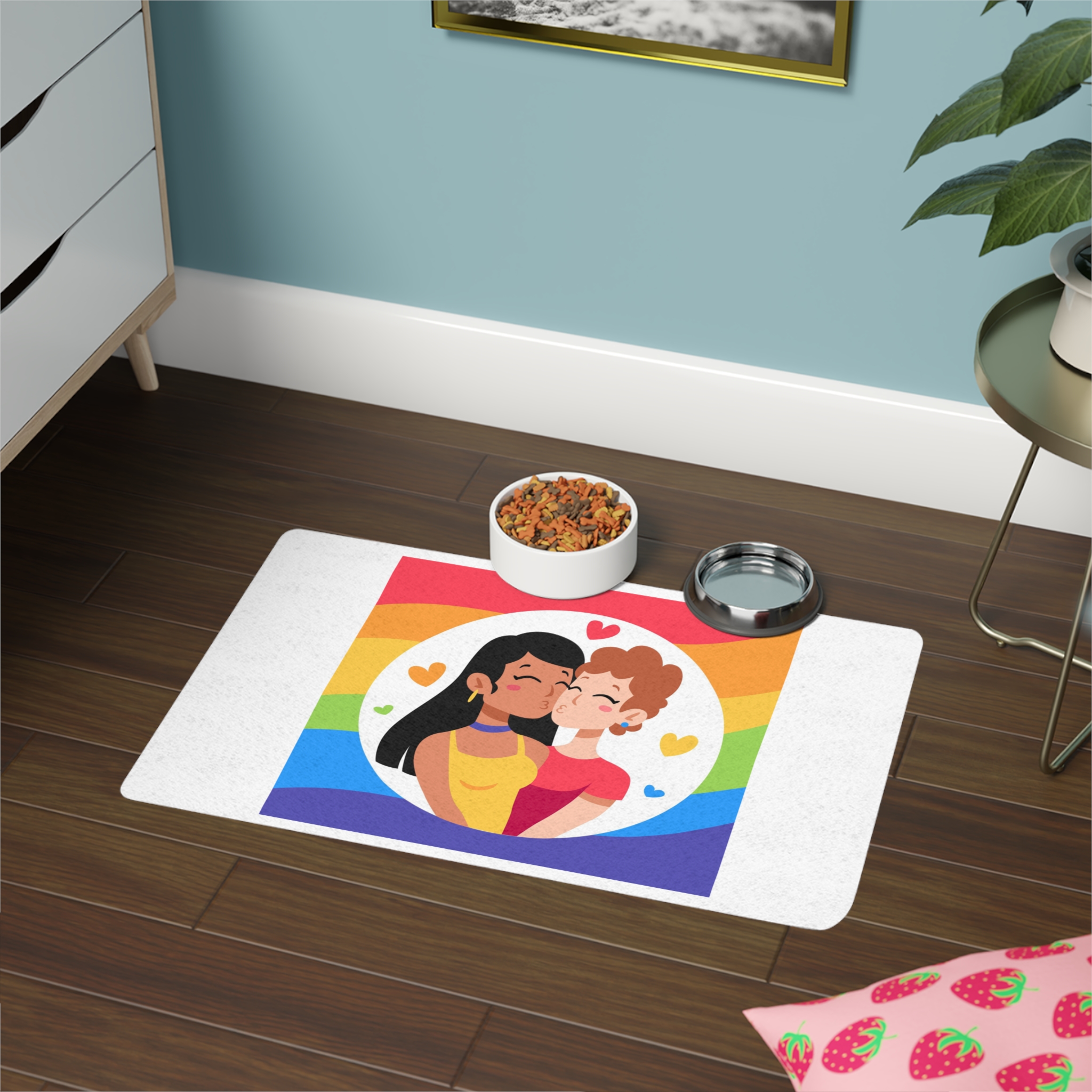 Lesbian Pride Design EF902A Pet Food Mat 12x18 - Image 4