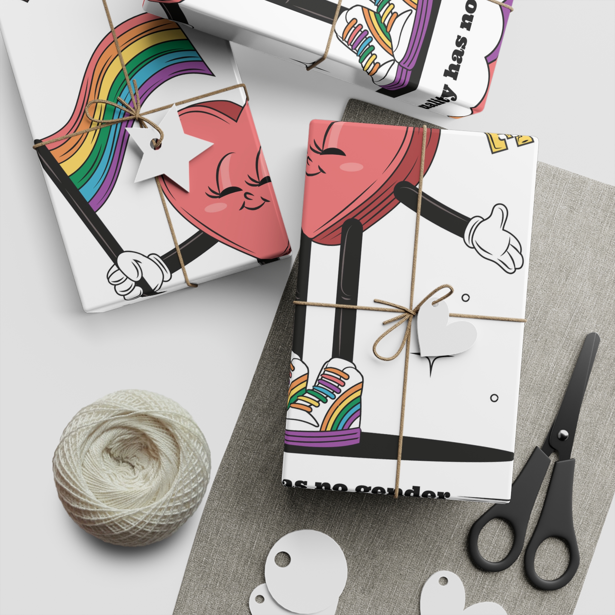 Hand Drawn Illustration Pride Month Celebration Gift Wrapping Paper Sheets 1pc - Image 2