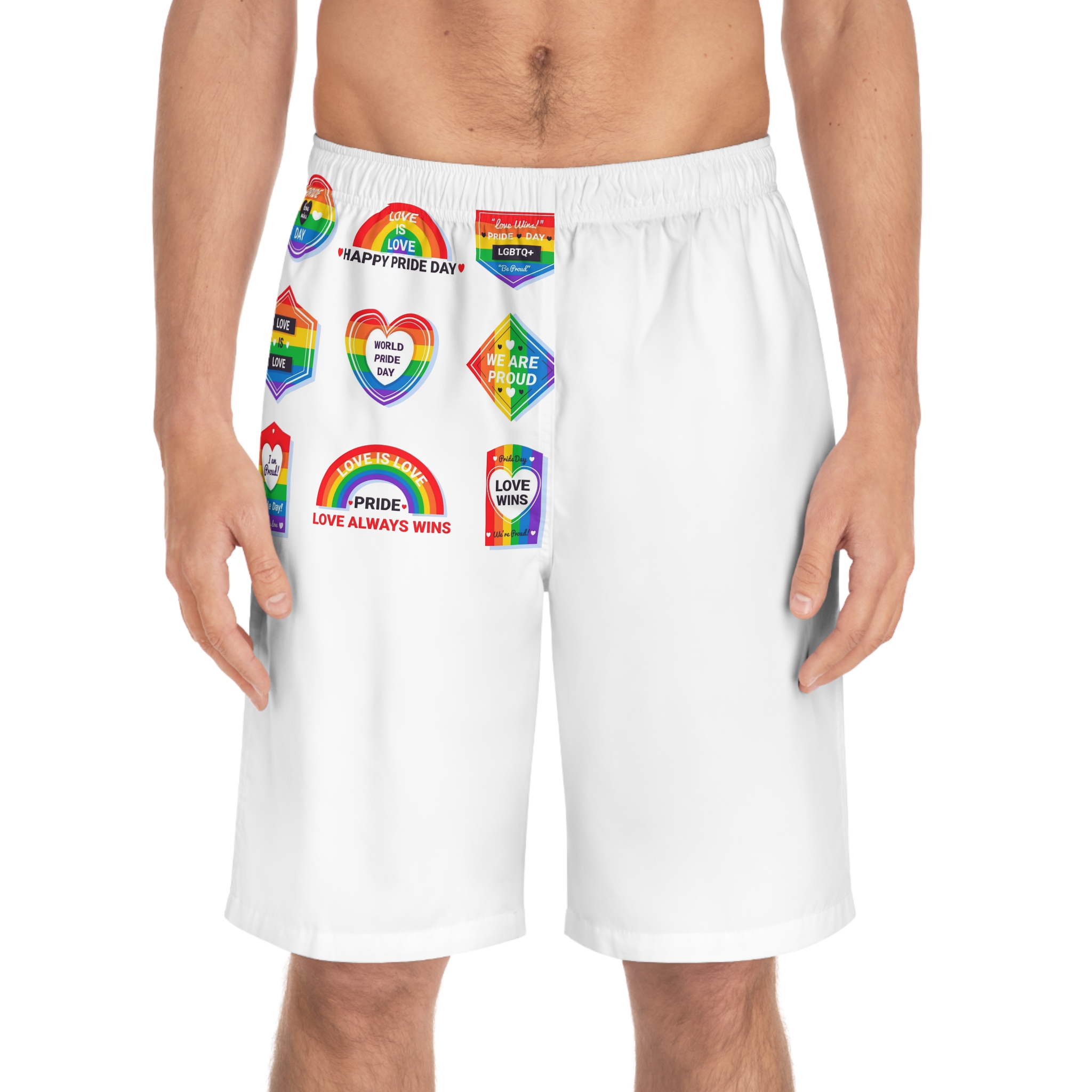 Pride Day Labels Concept Mens Board Shorts Aop - Image 3