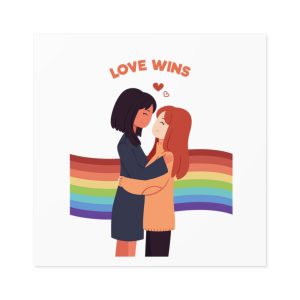 Pride Day People With Women Laminate Stickers Square
