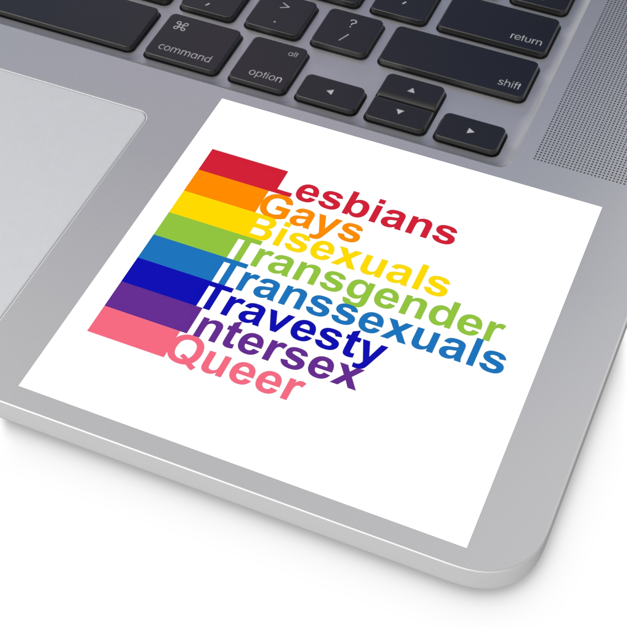 Lgbt Concept Motivating Phrase Colors Rainbow Decoding Abbreviations Lgbt Lesbian Gay Bisexual Transgender Transsexual Travesty Intersex Queer Laminate Stickers Square - Image 75
