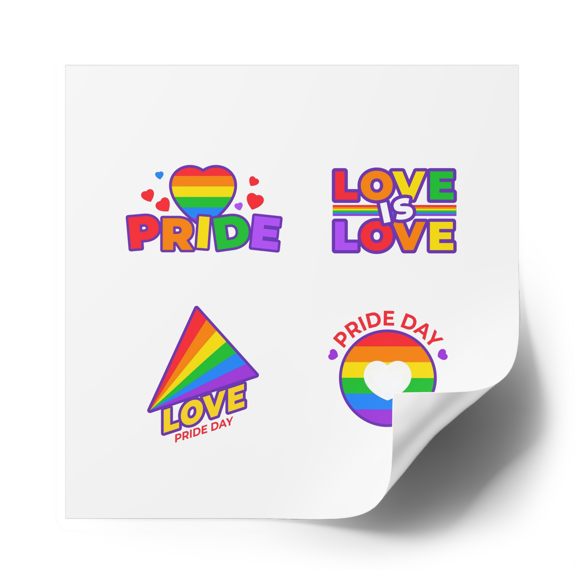 Illustrations Pride Day Badges Laminate Stickers Square - Image 62