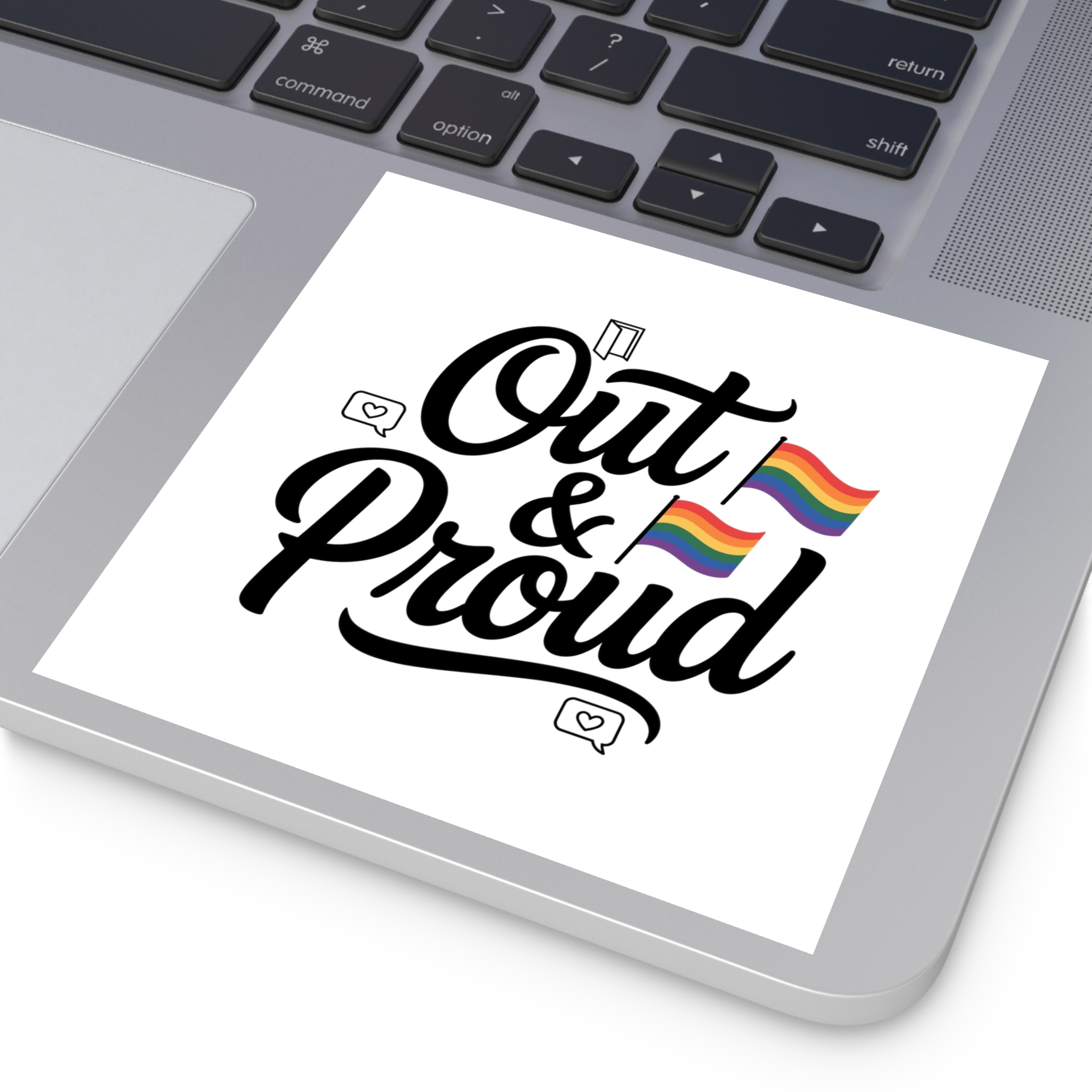 Out Proud T Shirt Design Isolated White Background1 Laminate Stickers Square - Image 35