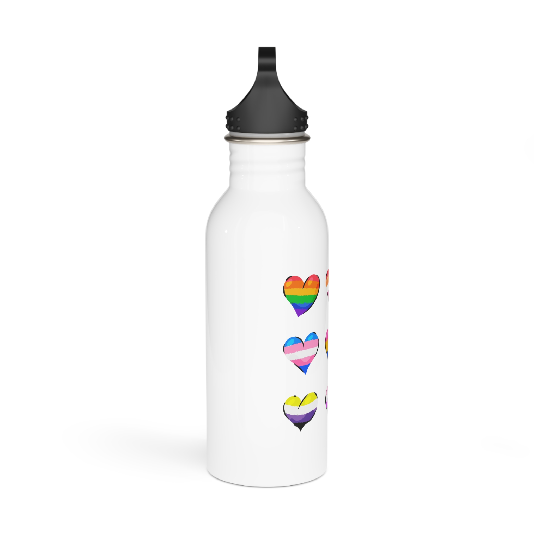 Flat Lgbt Pride Month Flags Collection Stainless Steel Water Bottle - Image 2