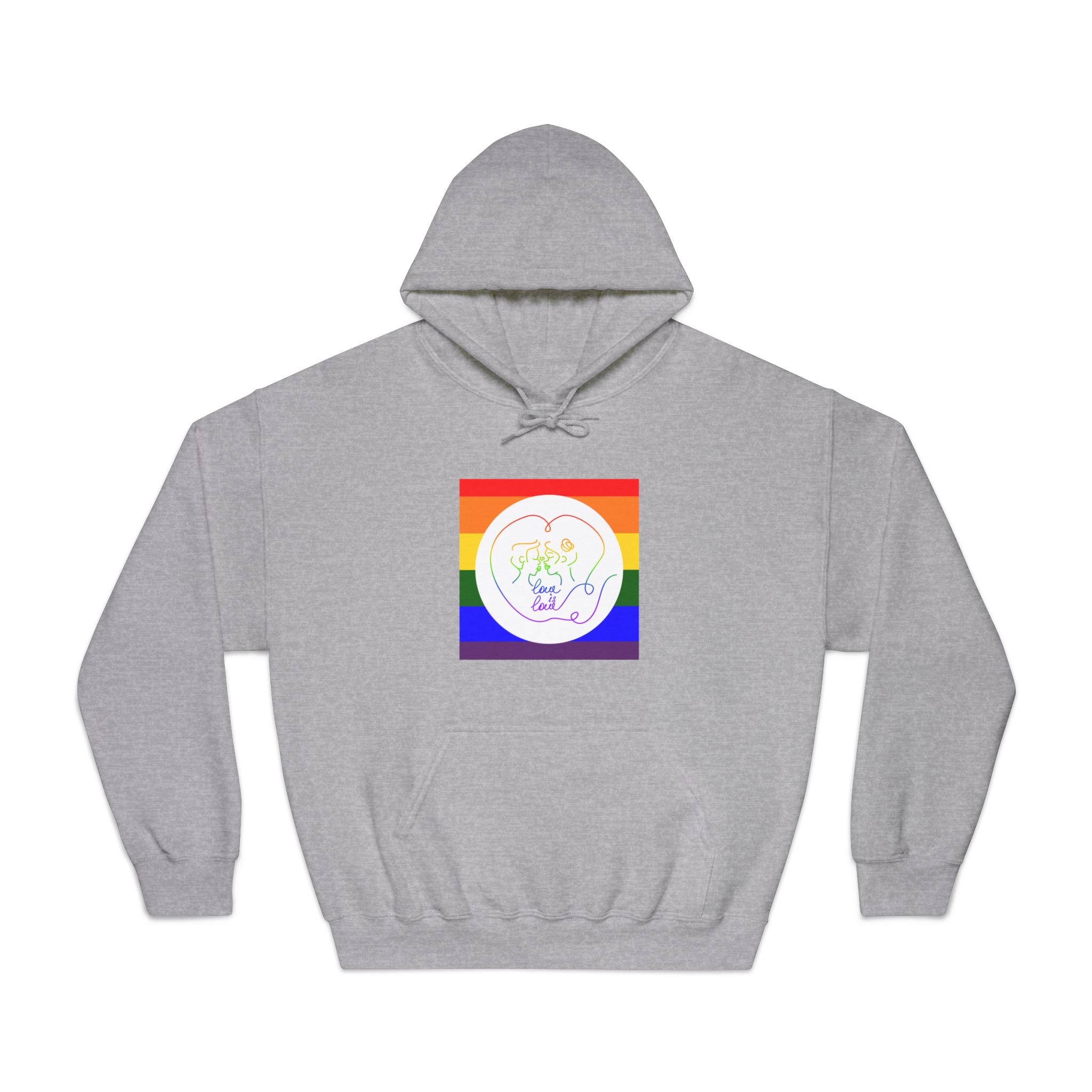 Poster With Kissing Woman Hand Lettering Love Is Love Theme Month Pride Lgbtq Love Background Unisex Dryblend Hooded Sweatshirt - Image 13