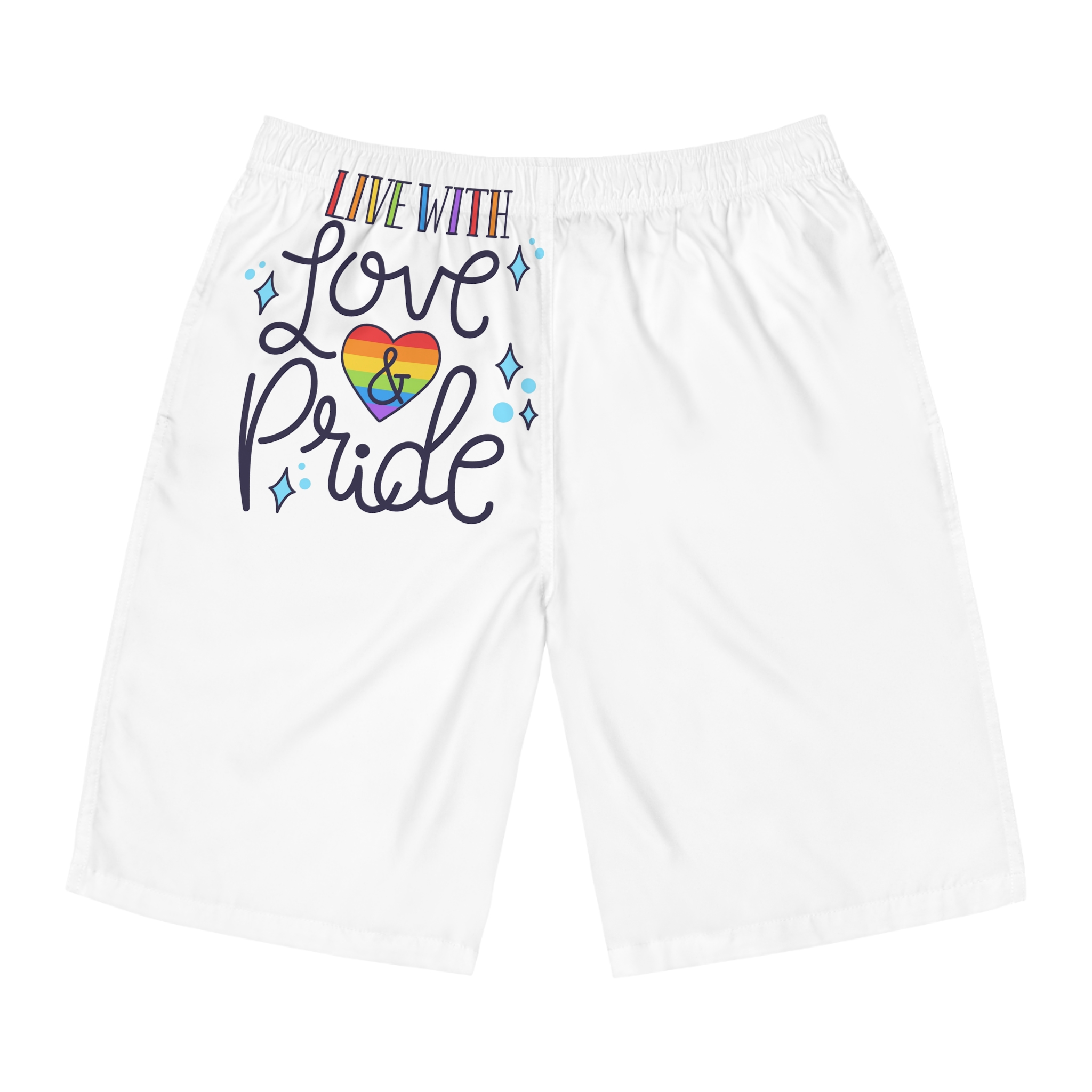Pride Day Lettering Concept Mens Board Shorts Aop