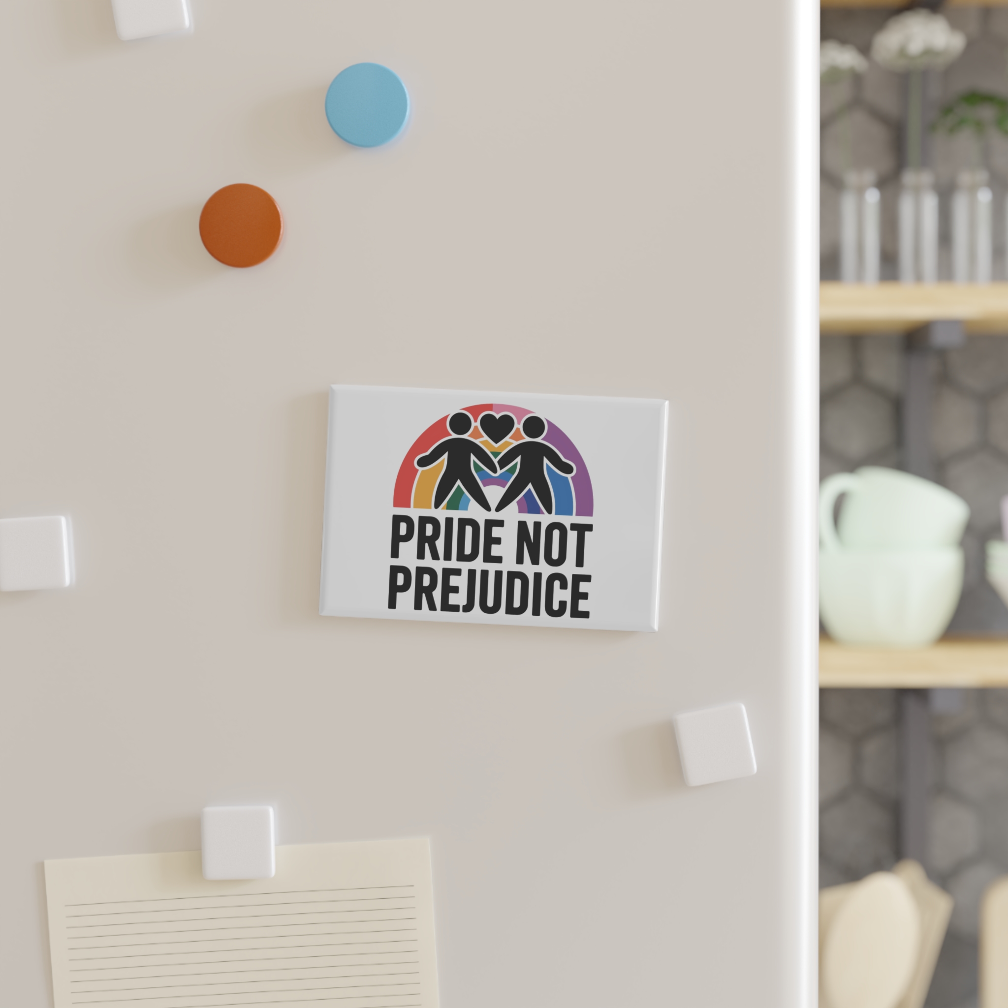 Pride Prejudice T Shirt Design Isolated White Background Button Magnet Rectangle 1 And 10 Pcs - Image 3