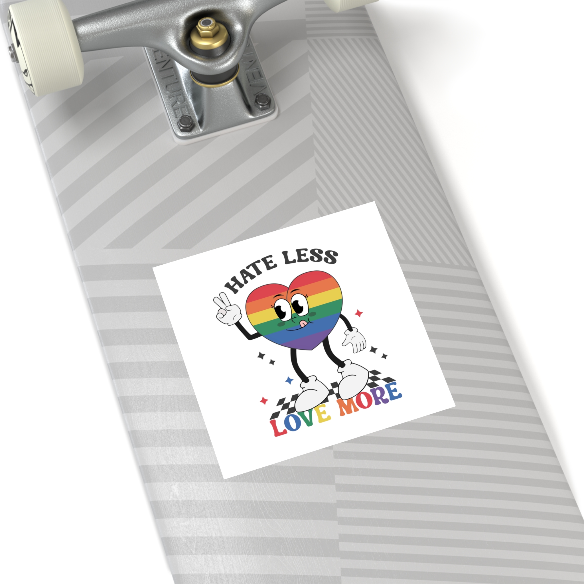 Heart With Words Hate Less Love More It Laminate Stickers Square - Image 36