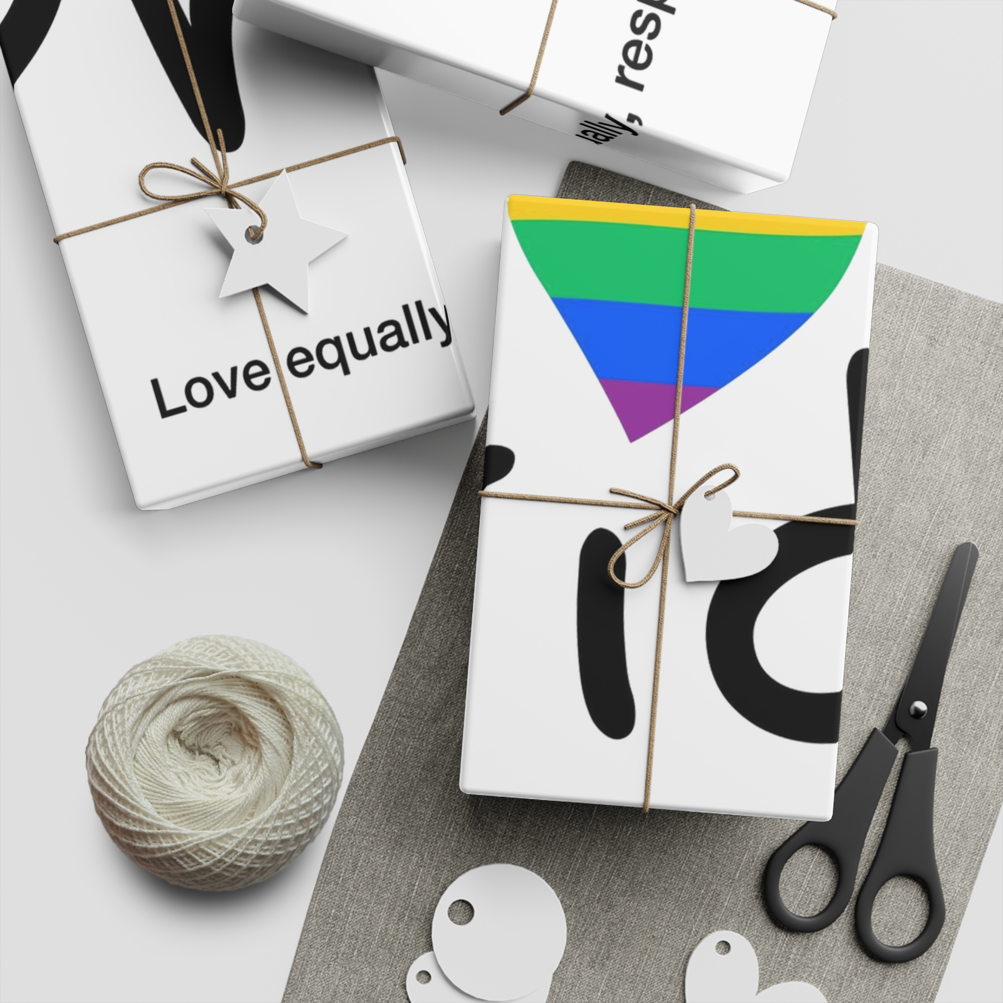 Love Letter Pride Rainbow Lettering Text Writing Pattern Freedom Love Heart Homo Colors Flag Parade(2) Gift Wrapping Paper Sheets 1pc - Image 5