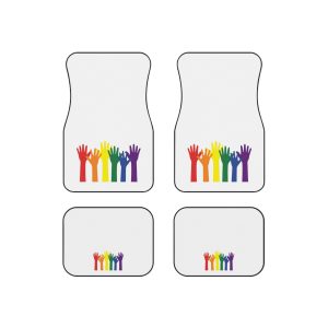 Silhouette Rainbow Colored Hands As Colors Pride Flag Lgbtqia Concept Car Mats Set Of 4