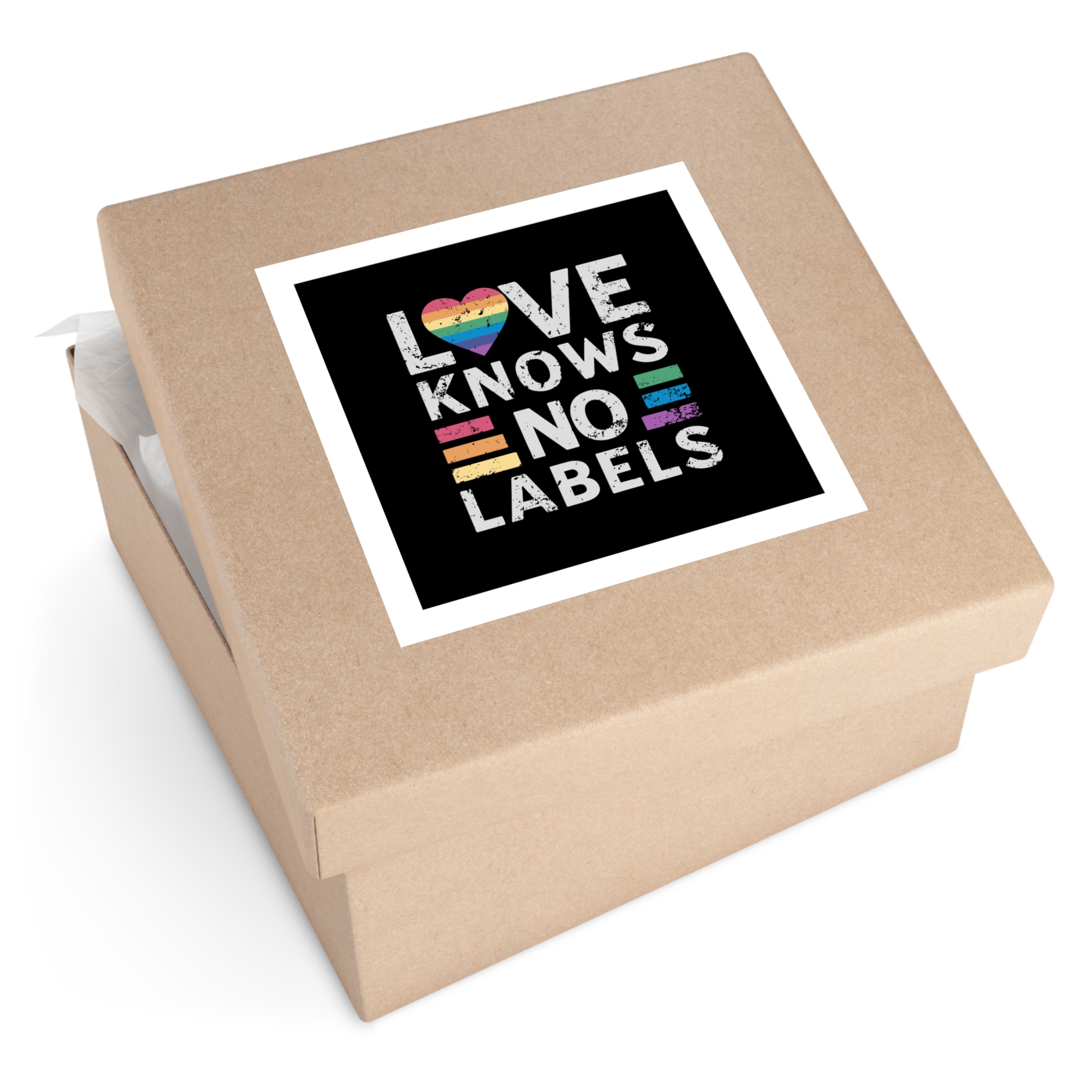 Love Knows No Labels Happy Pride Month Laminate Stickers Square - Image 59