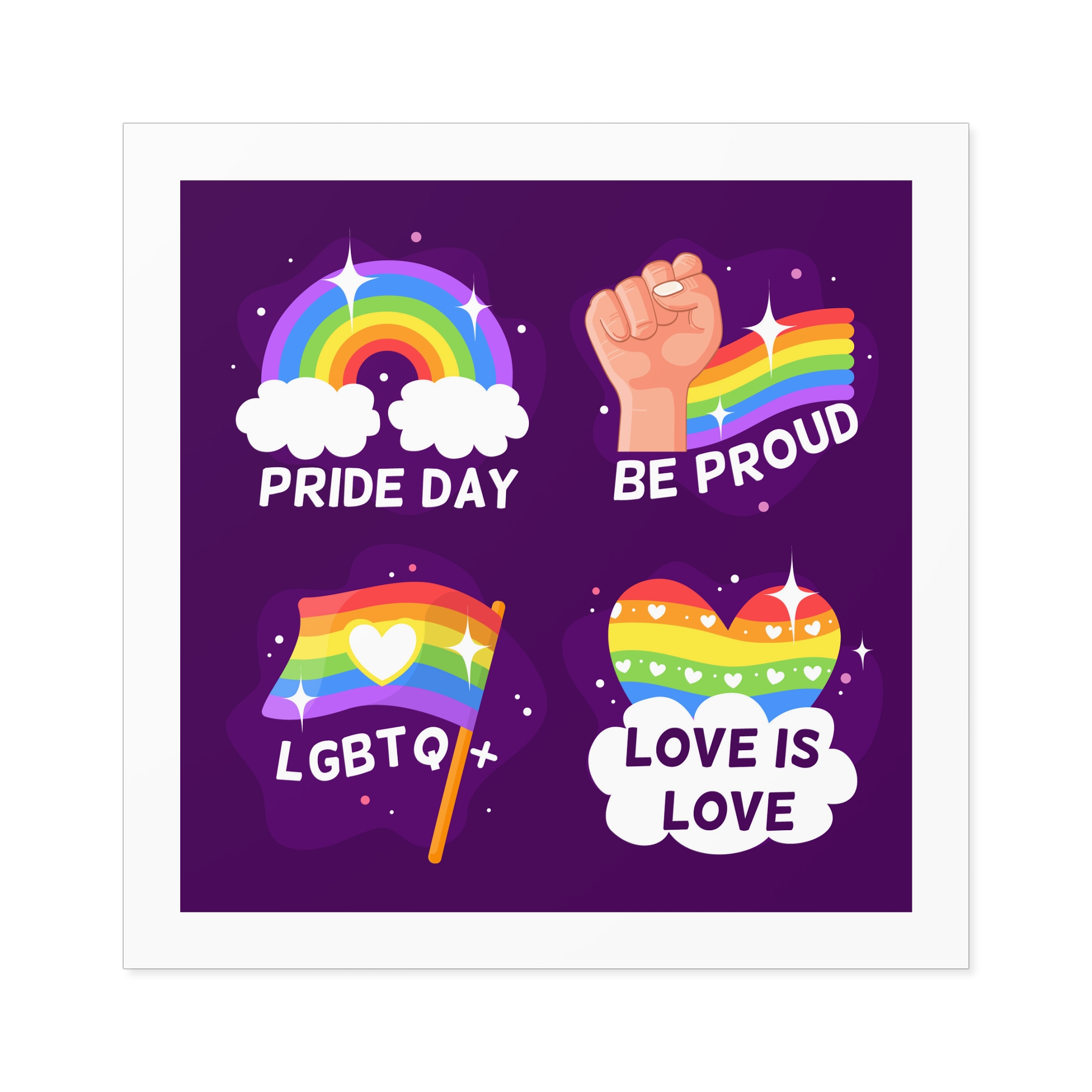 Pride Day Badges Collection Laminate Stickers Square - Image 57