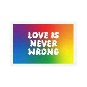 Horizontal Pride Month Vector Background Rainbow Colors Quote Typography Poster Banner Pet Food Mat 12x18