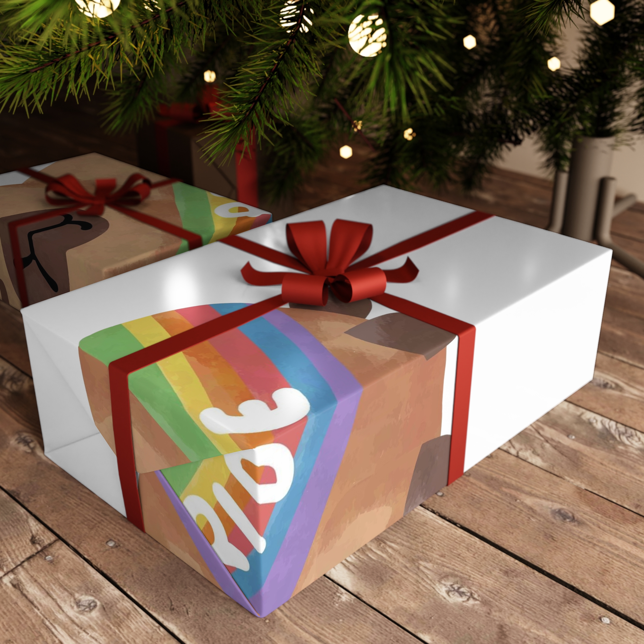 Cute Capybara With Rainbow Pride Sash Illustration Gift Wrapping Paper Sheets 1pc - Image 3