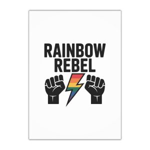 Rainbow Rebel T Shirt Design Isolated White Background 3 Gift Wrapping Paper Sheets 1pc