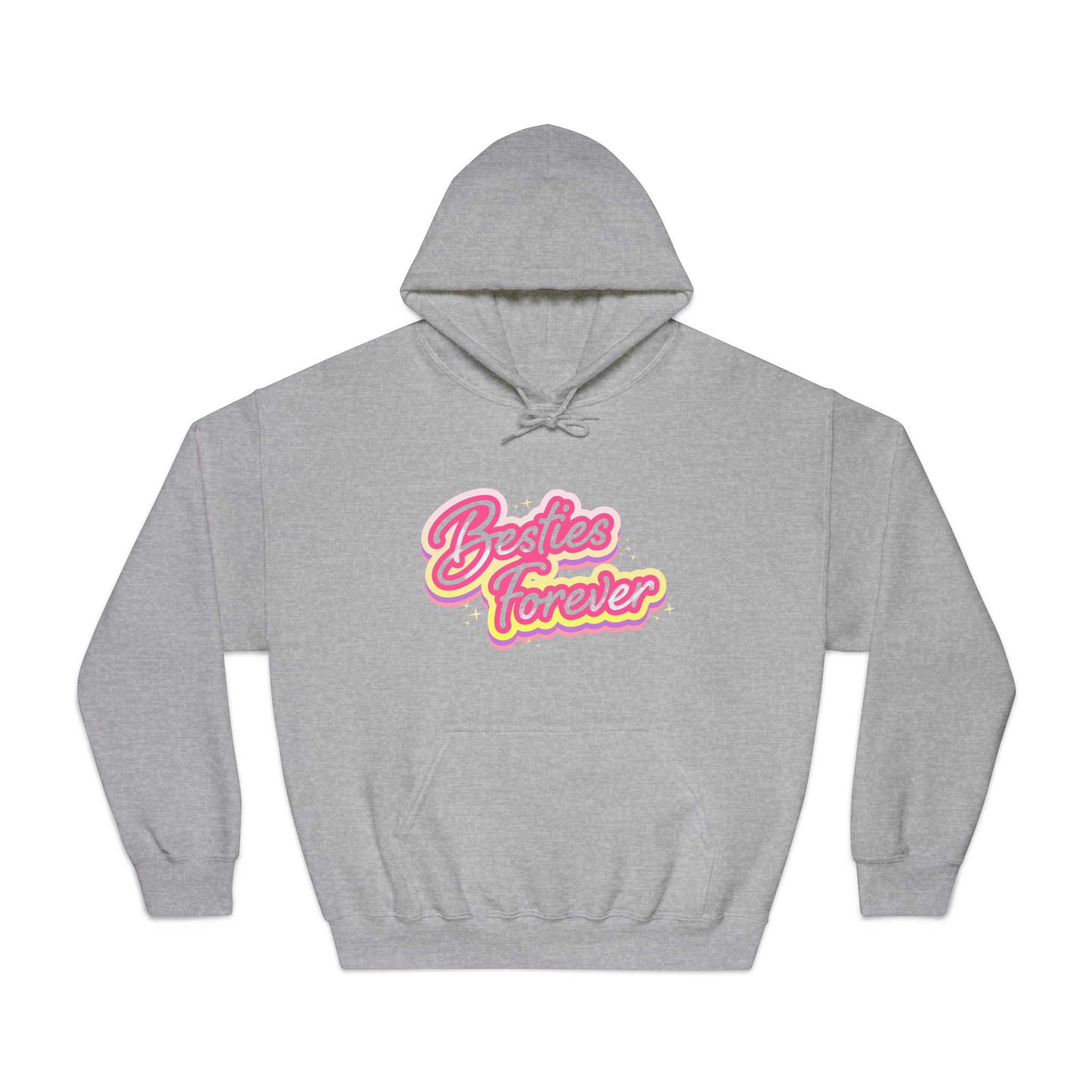 Pink Besties Forever Lettering Logo Unisex Dryblend Hooded Sweatshirt - Image 13