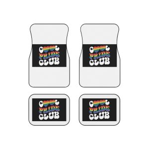 Rainbow Club Logo With Word Rainbow Top Car Mats Set Of 4