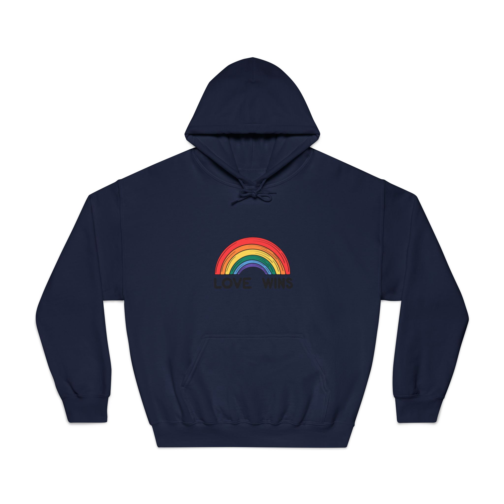 Love Wins Rainbow Pride Illustration Unisex Dryblend Hooded Sweatshirt - Image 29