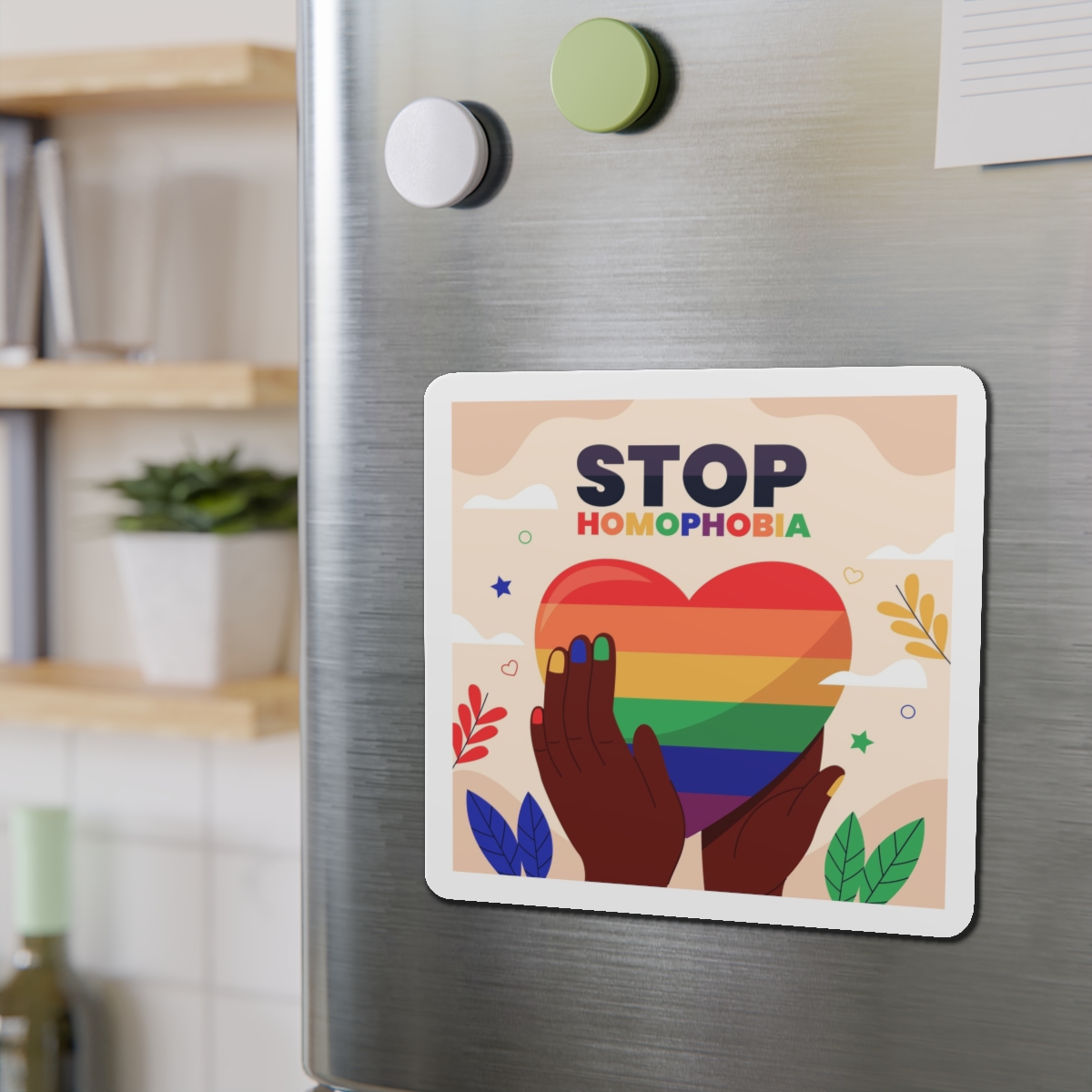 Hand Drawn Stop Homophobia Message Illustrated Die Cut Magnets - Image 15