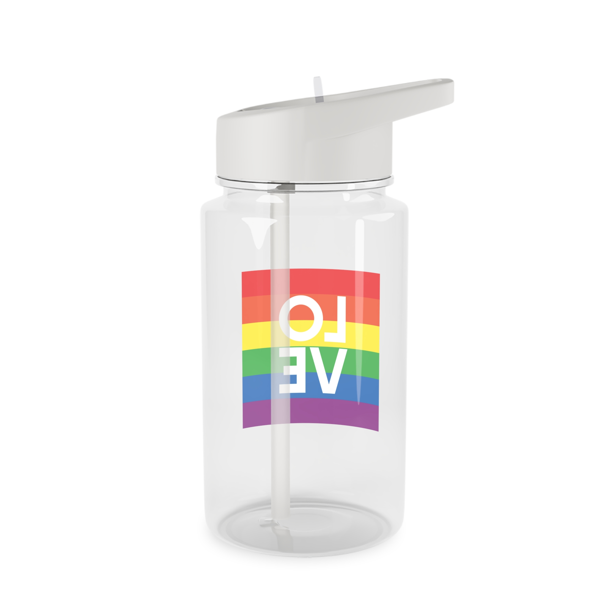 Love Lgbt Squere White Tritan Water Bottle - Image 2