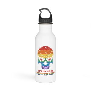Skull Pride Rainbow Vintage Vector Premium T Shirt Stainless Steel Water Bottle