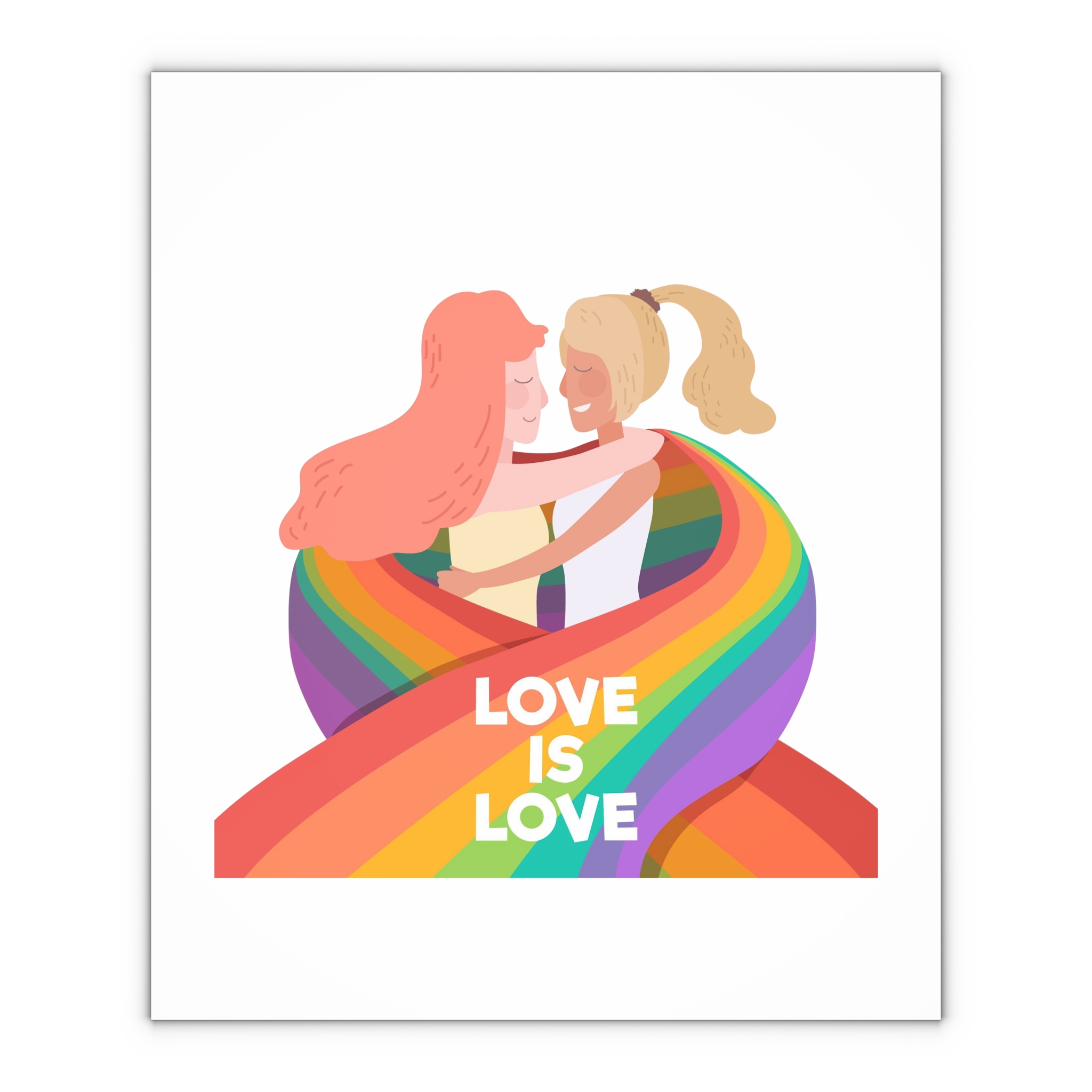 Girls Holding Pride Day Flag Gift Wrapping Paper Sheets 1pc - Image 4