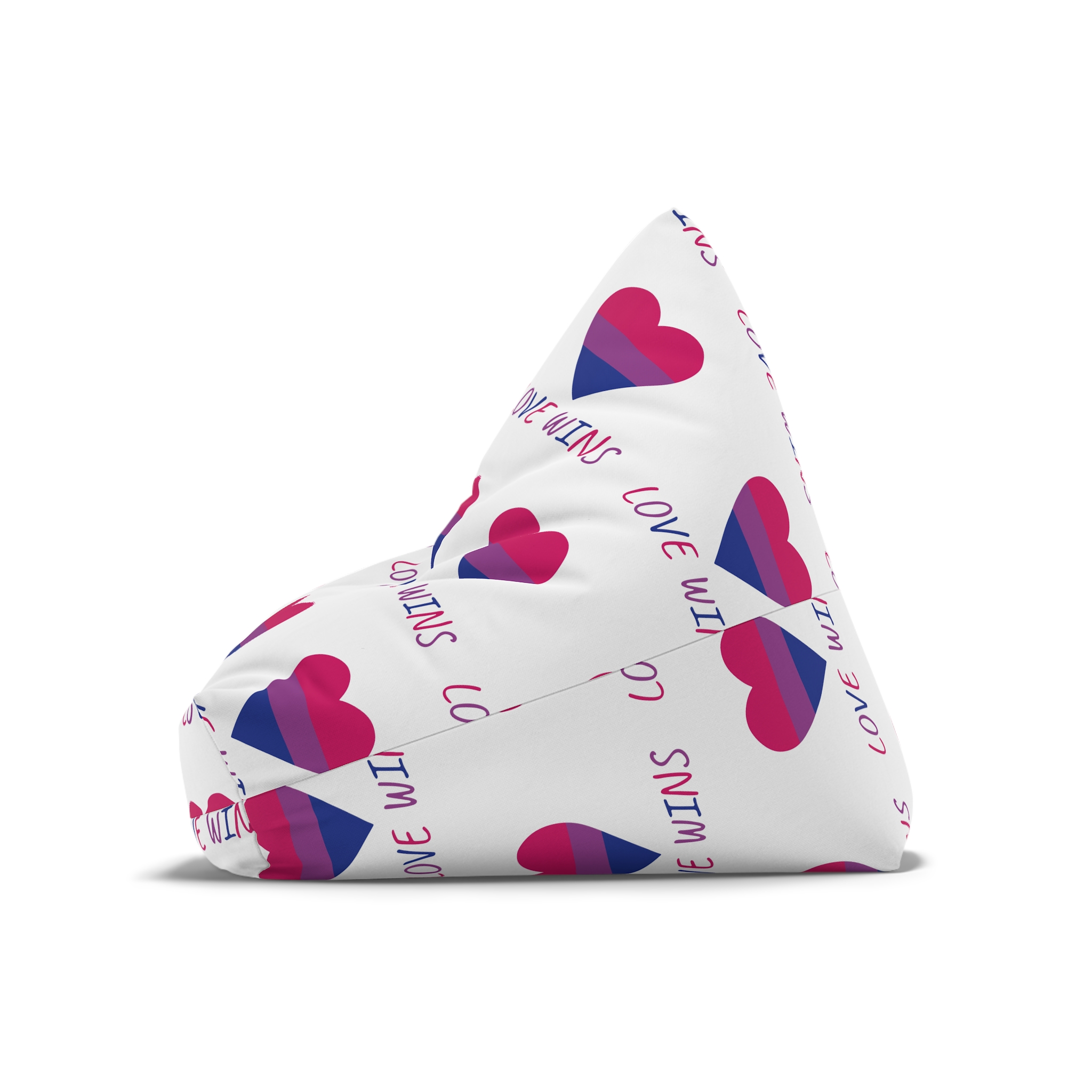 Colorful Heart Shape Bisexual Pride Flag Happy Pride Day Lgbtqia Community Pride Month Vector Hand Drawn Doodle Posters Stickers Logo Cards Bean Bag Chair Cover - Image 8