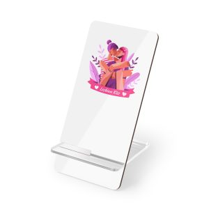 Flat Lesbian Kiss Illustrated Mobile Display Stand For Smartphones