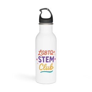 Vibrant Lgbtq Stem Club Logo Vector Illustration Featuring Bright Colors Playful Design Element Stainless Steel Water Bottle
